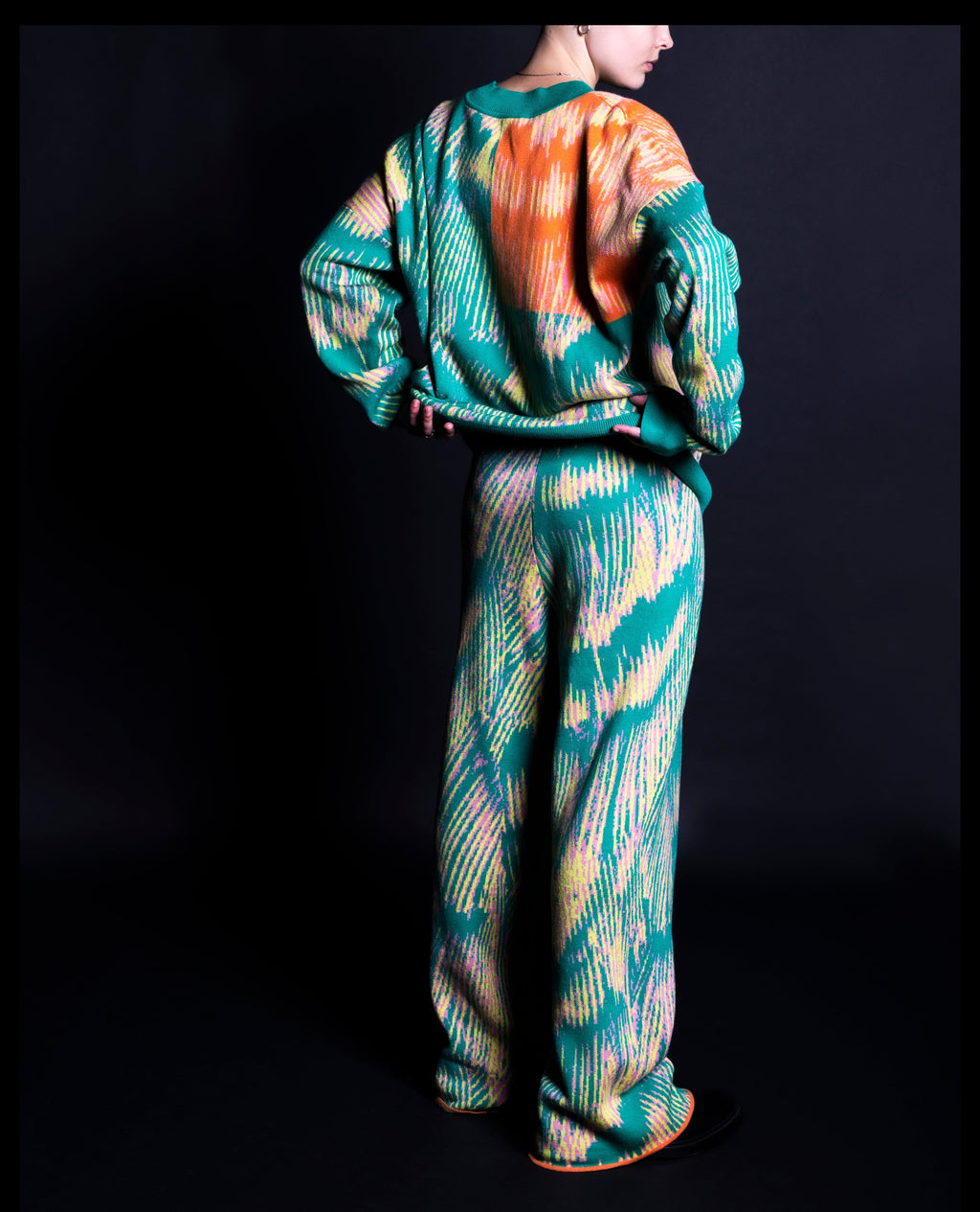 Arden Green Pattern Trousers
