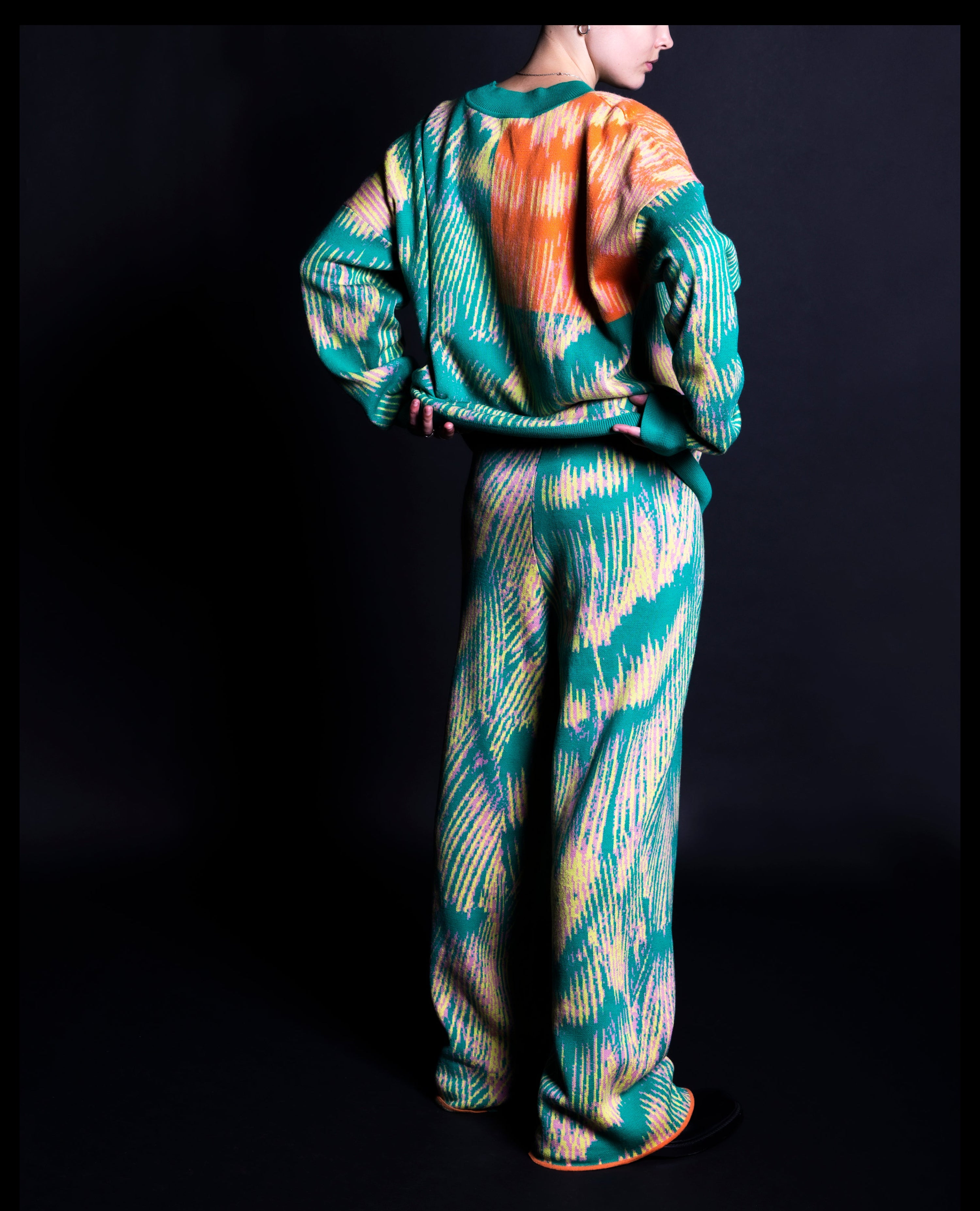 Arden Green Pattern Trousers