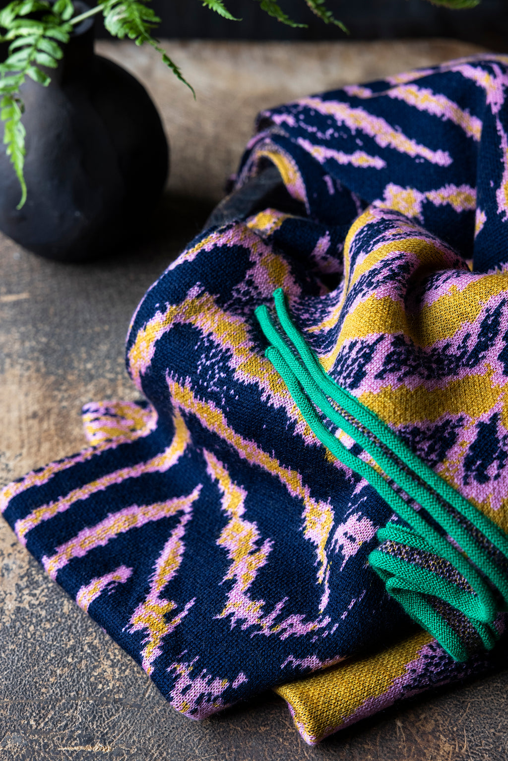 Avery Navy Sand Pattern Scarf