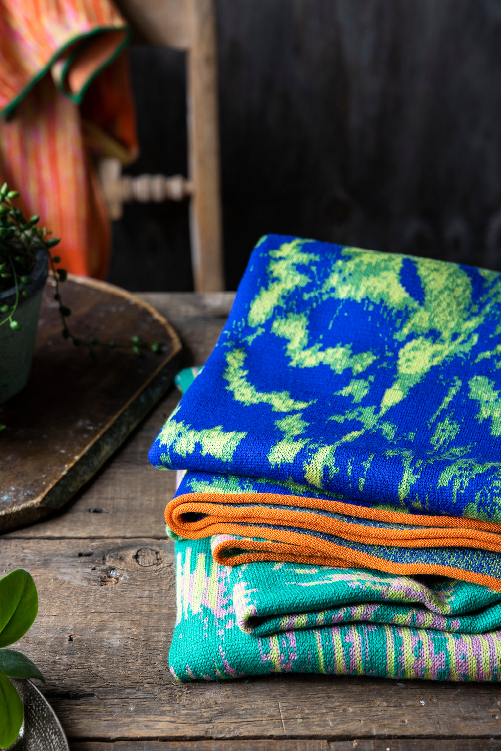 Avery Green Citrus Pattern Scarf