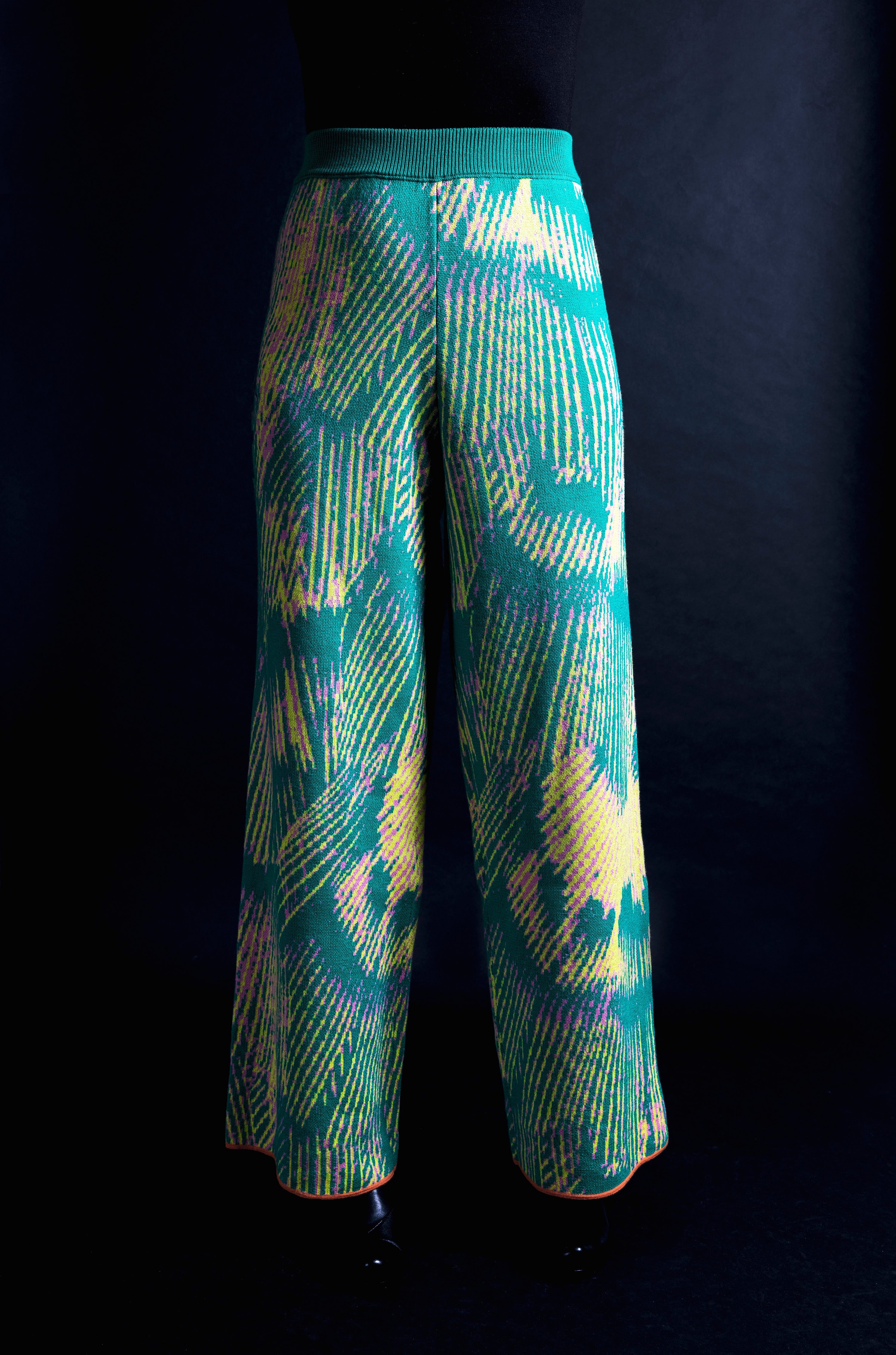 Arden Green Pattern Trousers