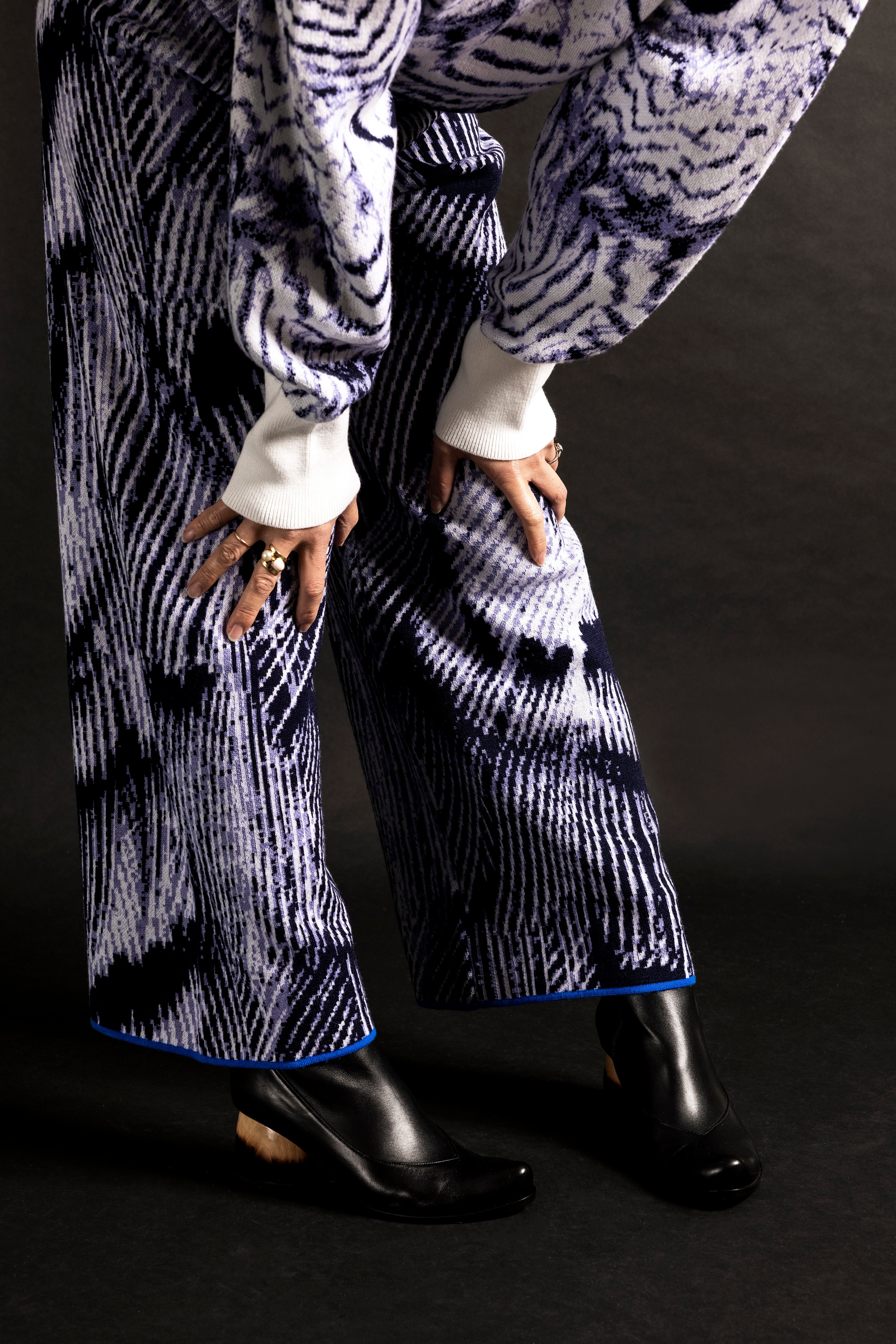 Arden Blue Pattern Trousers