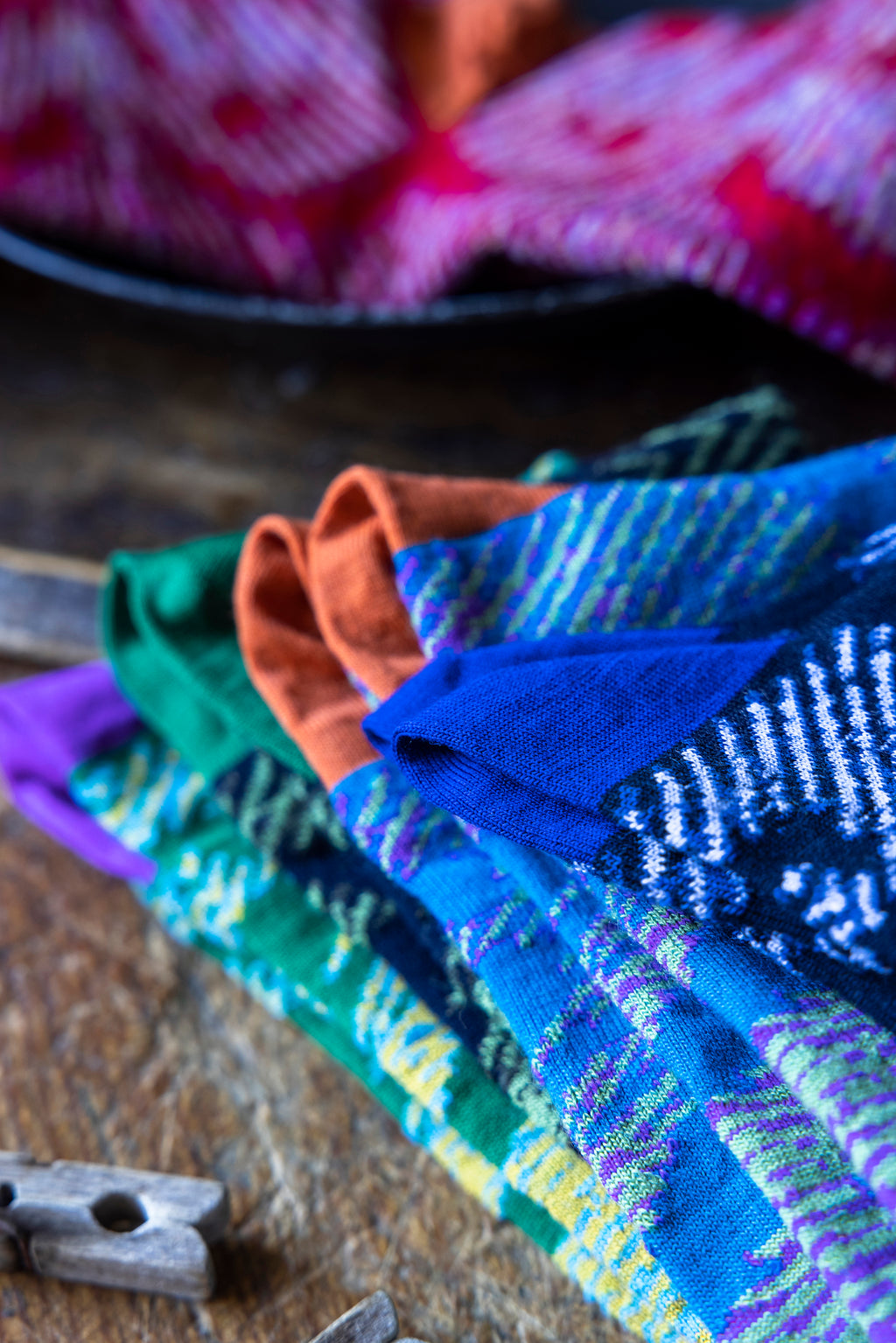 Socks Pavo Pattern Navy Blue