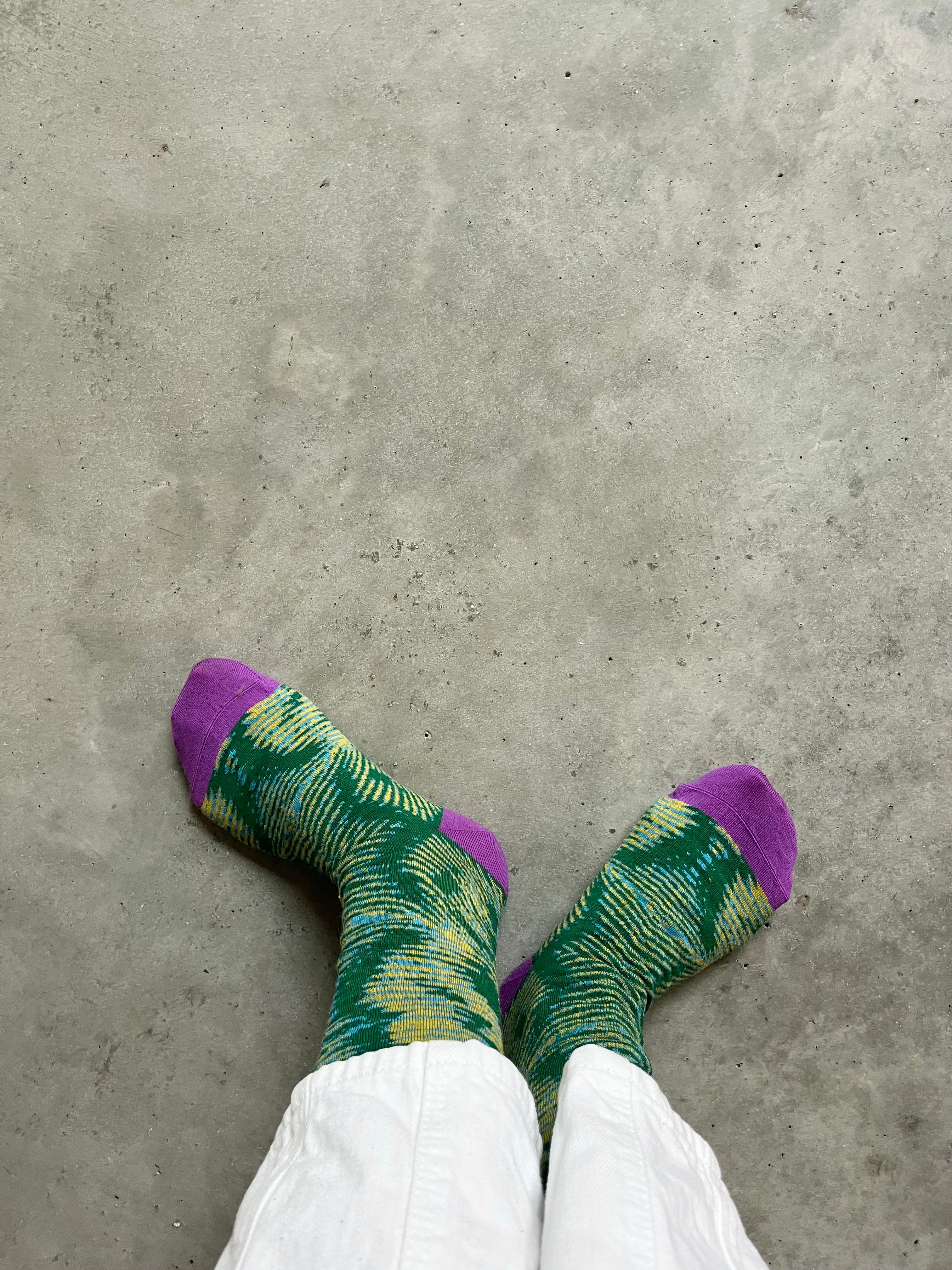 Socks Pavo Pattern Green Purple