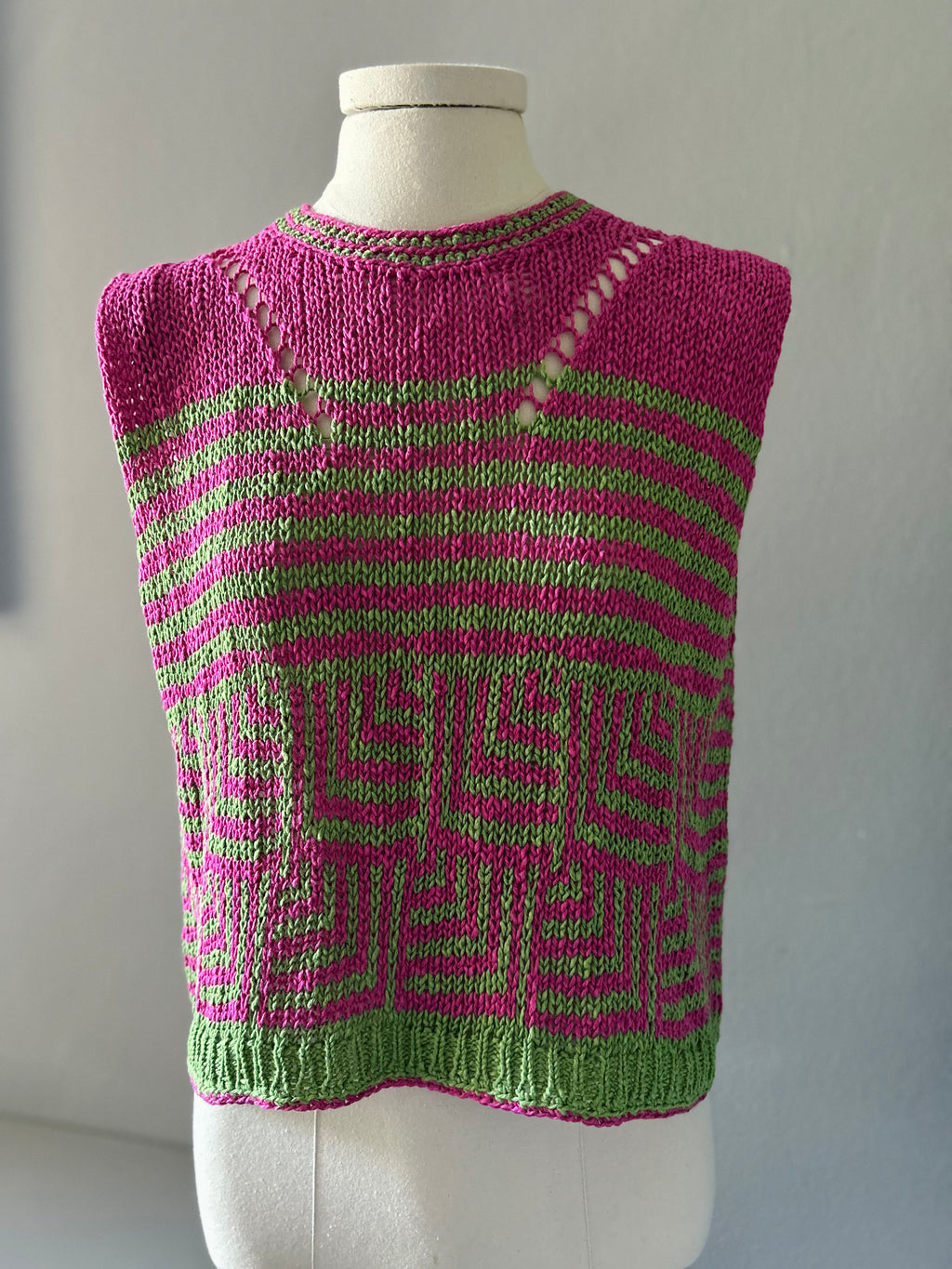 Luna Knitted Stripe Pattern Tank