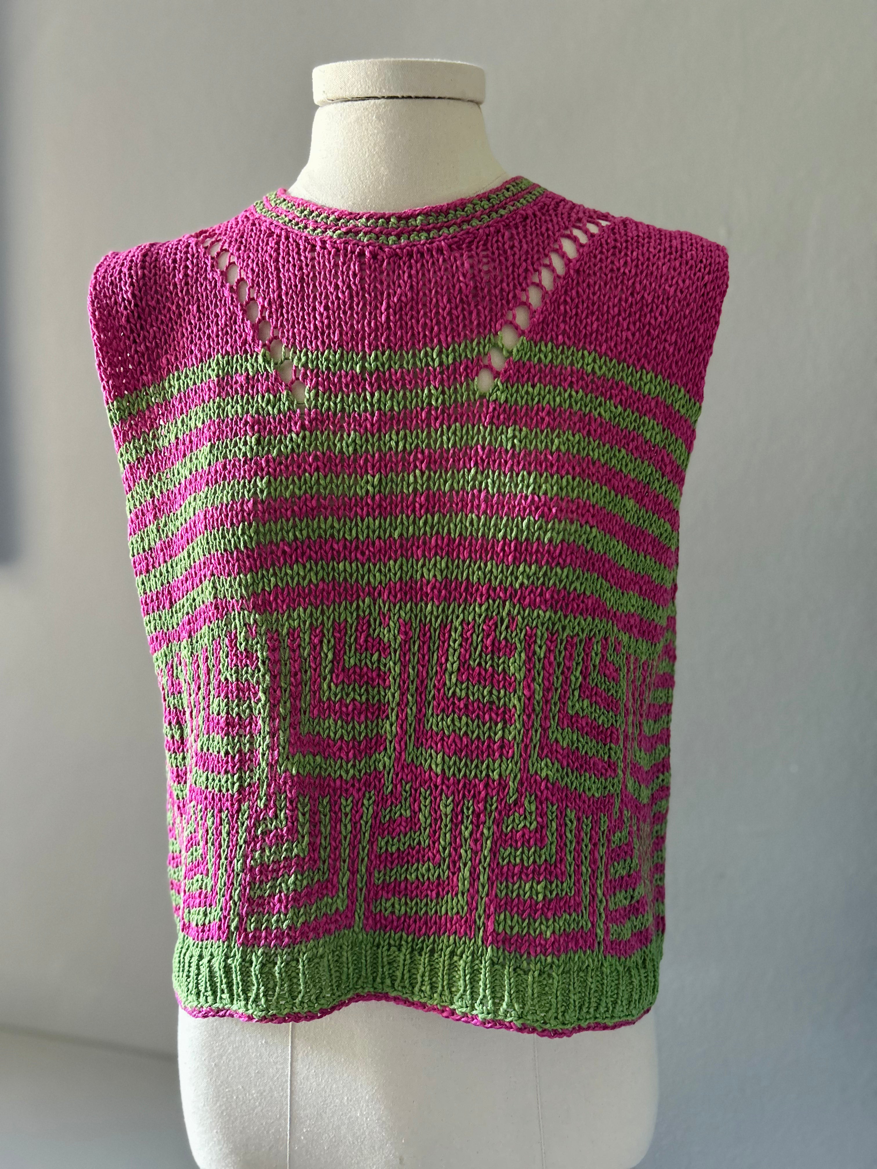 Luna Knitted Stripe Pattern Tank