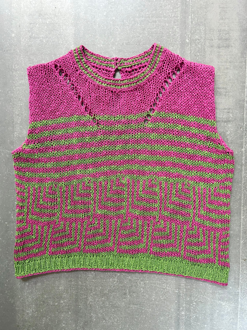 Luna Knitted Stripe Pattern Tank