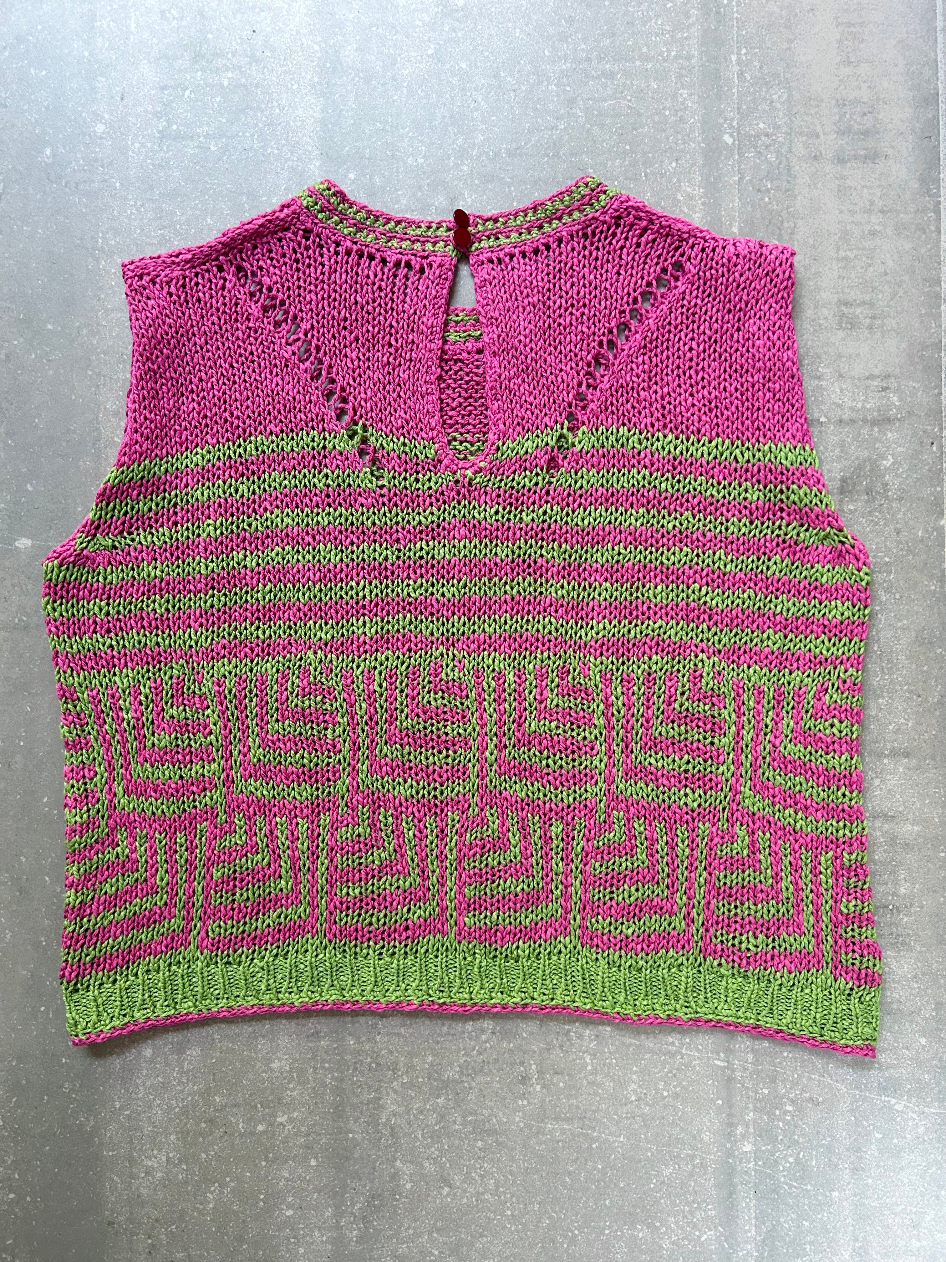 Luna Knitted Stripe Pattern Tank