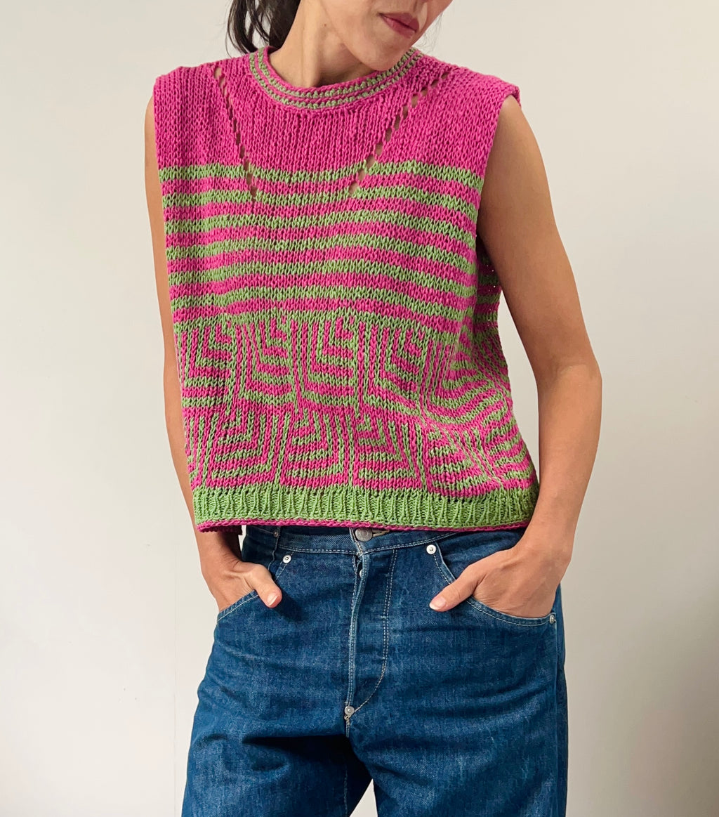 Luna Knitted Stripe Pattern Tank
