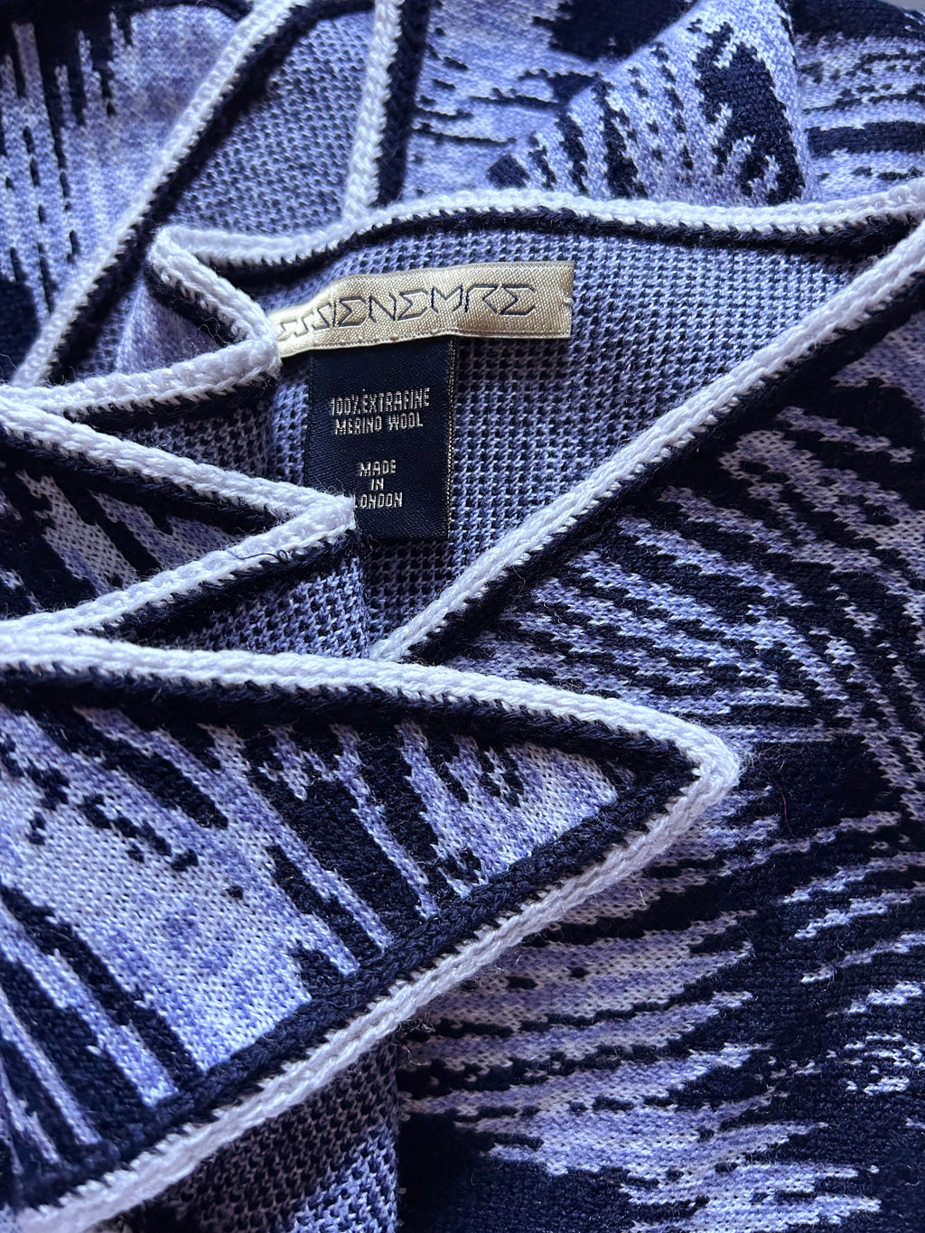 Neckerchief Navy White Hand Made One-Of-Kind