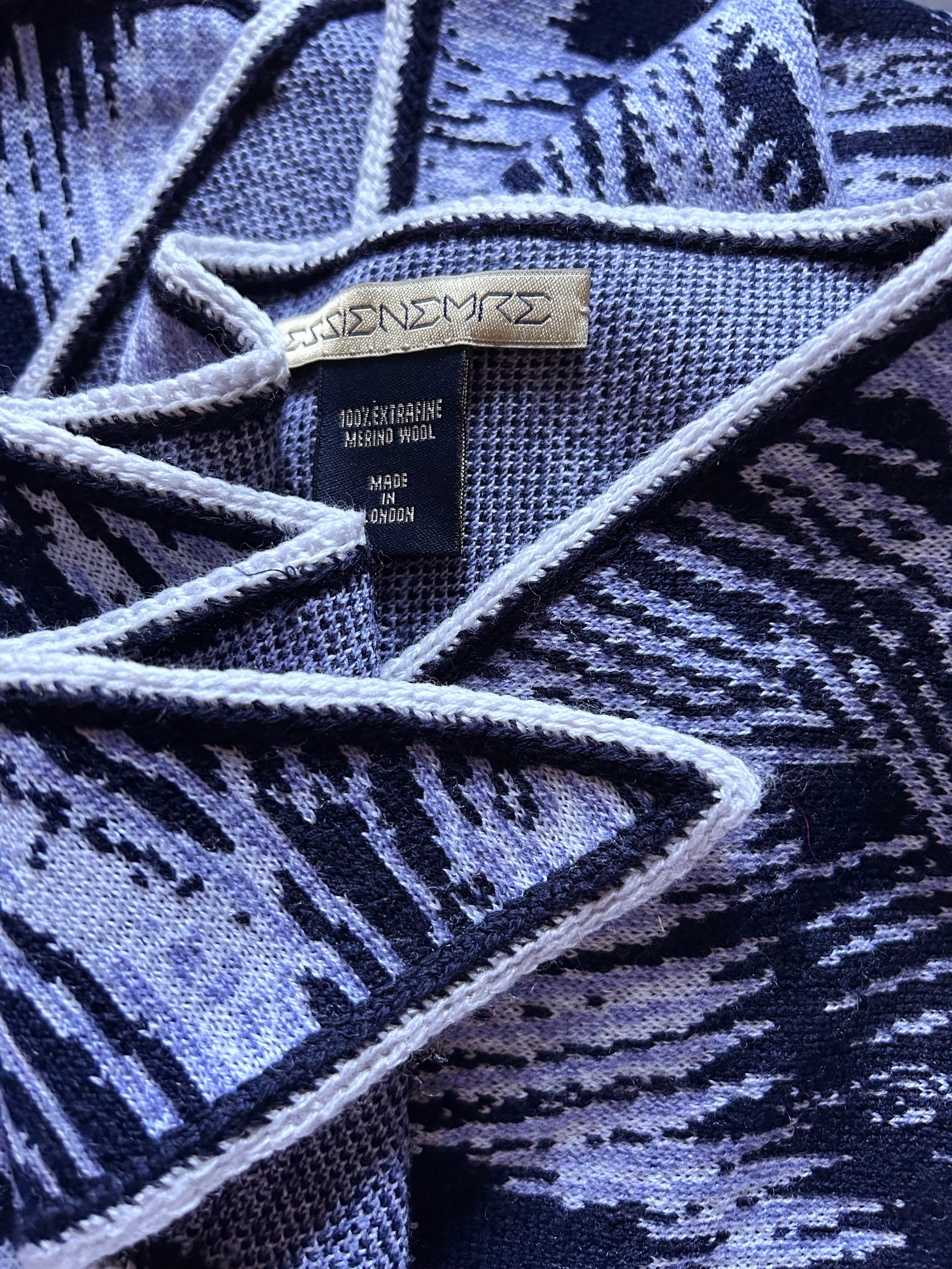 Neckerchief Navy White Hand Made One-Of-Kind