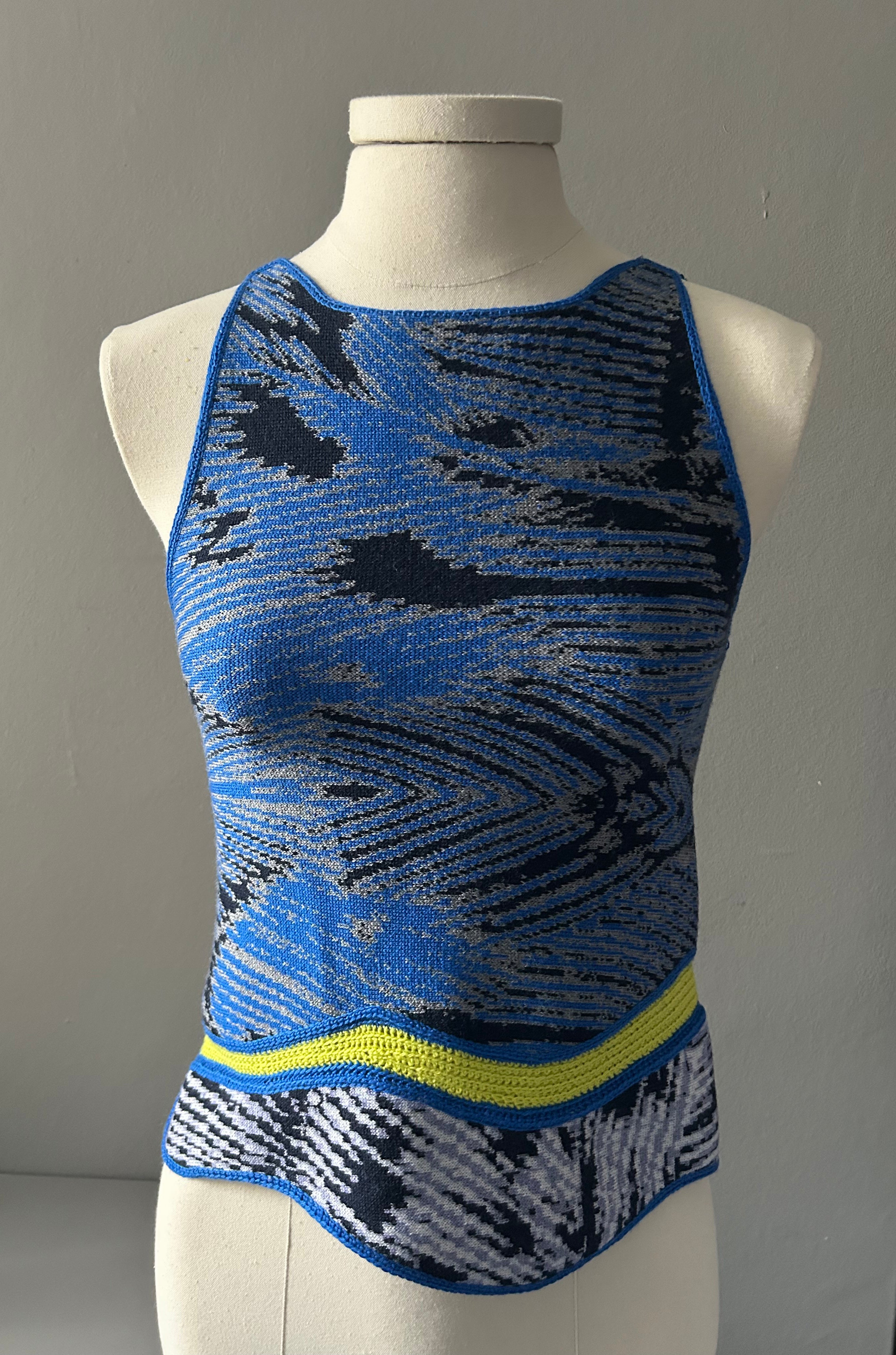 Wave Sleeveless Top Hand-Made One-Of-A-Kind