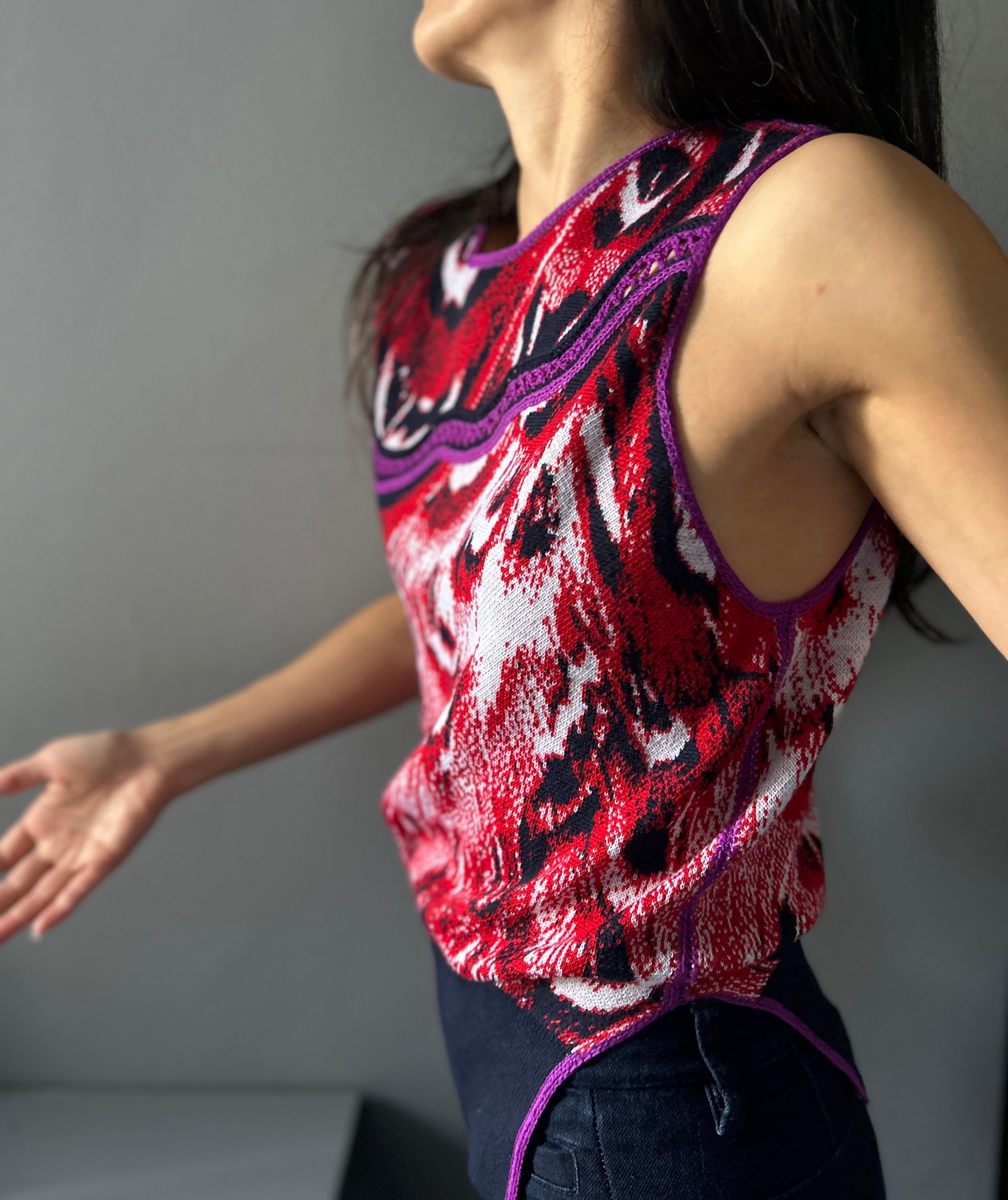 Asymmetric Sleeveless Top Hand Made One-Of-A-Kind