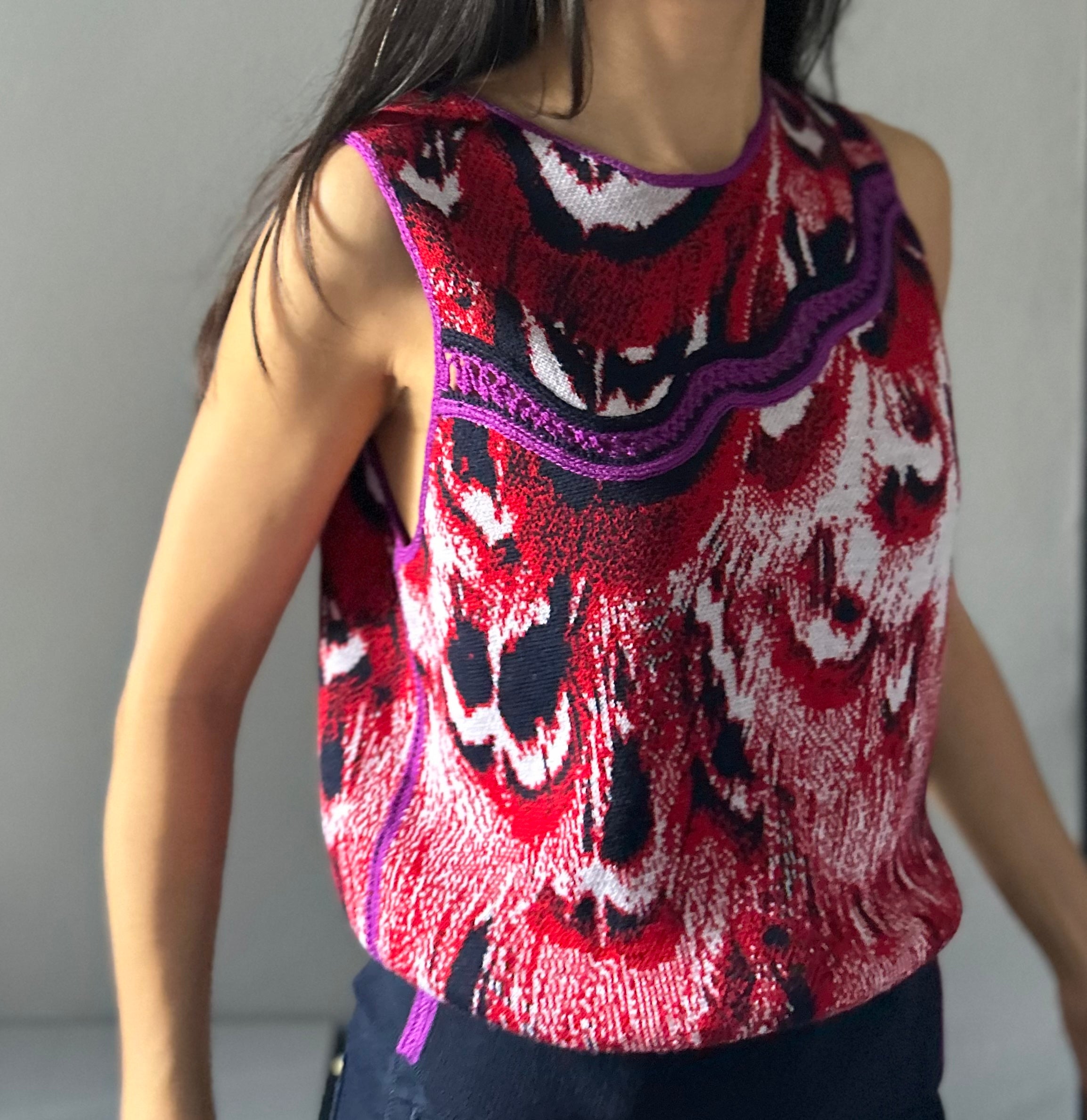 Asymmetric Sleeveless Top Hand Made One-Of-A-Kind