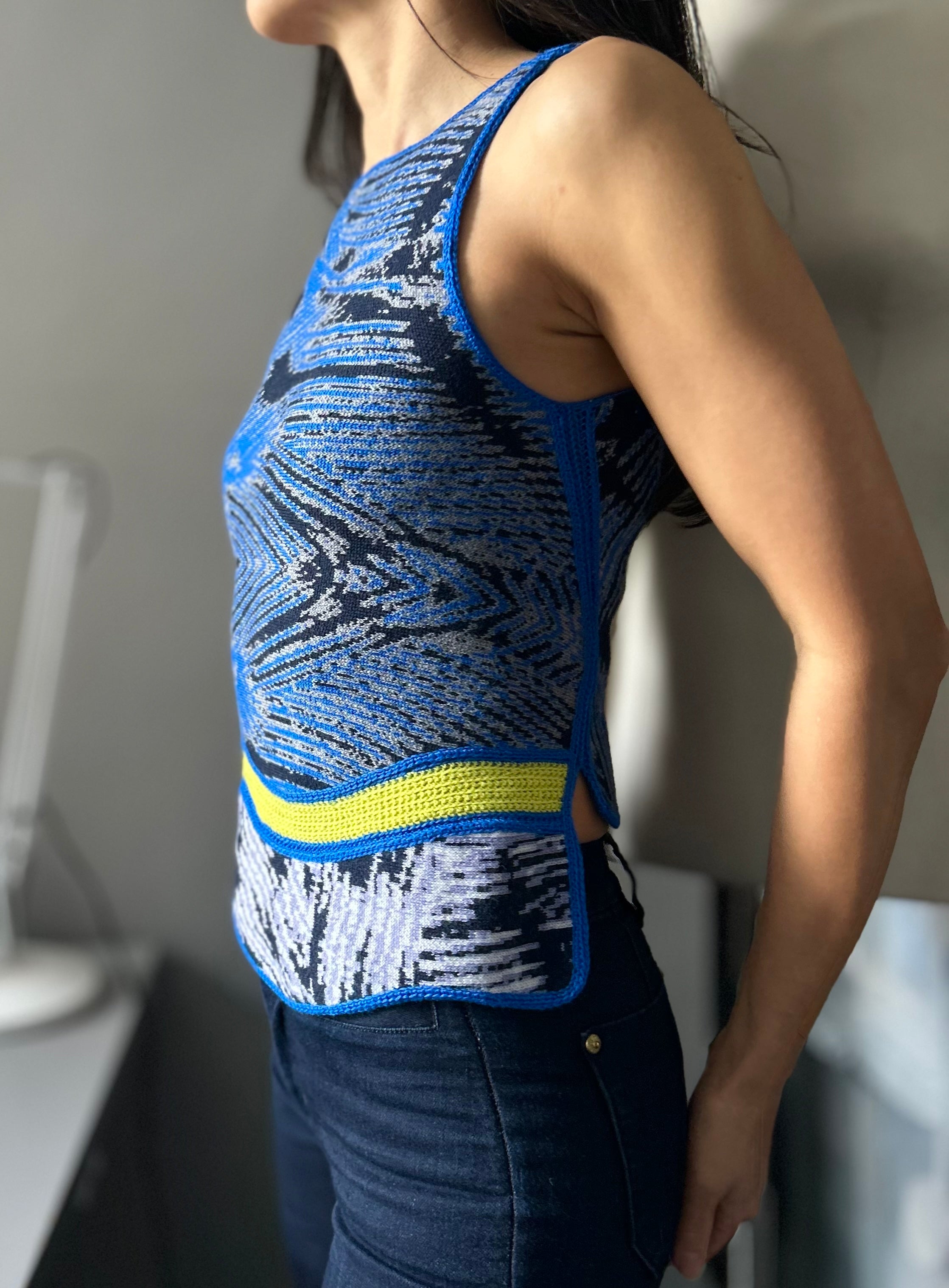 Wave Sleeveless Top Hand-Made One-Of-A-Kind