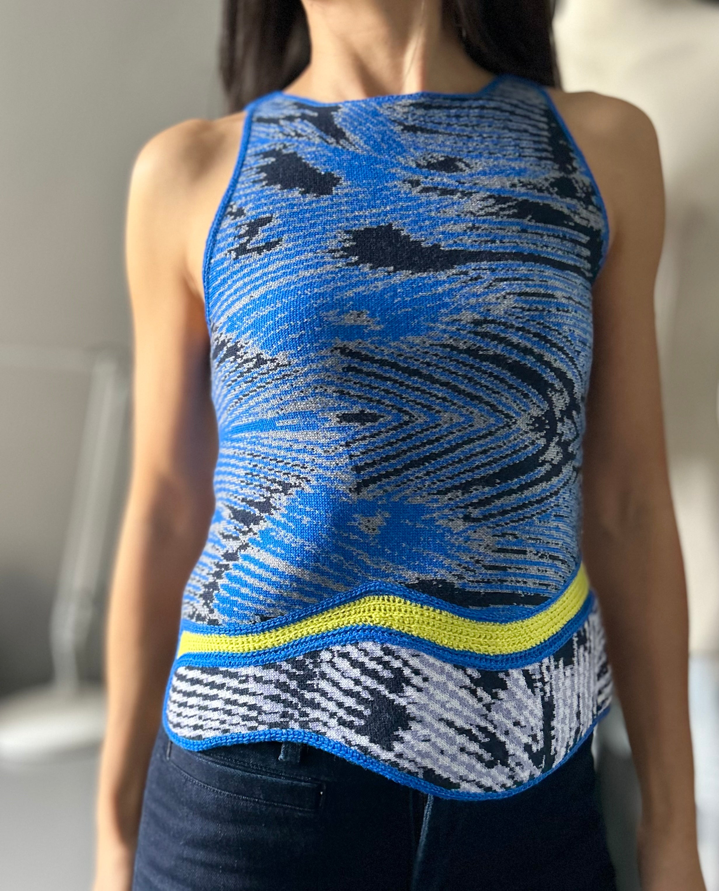Wave Sleeveless Top Hand-Made One-Of-A-Kind