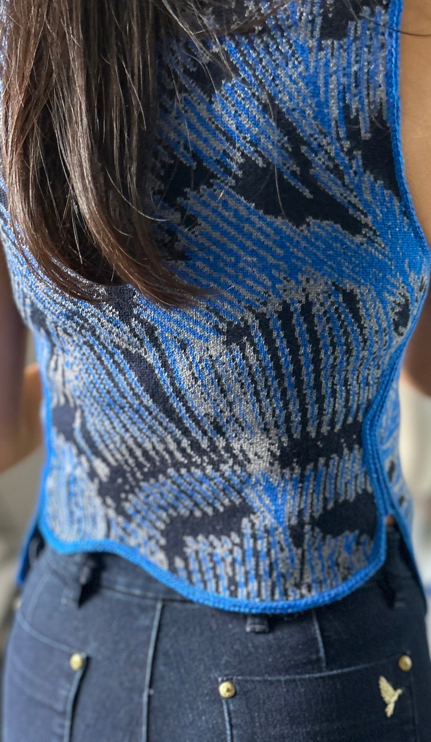 Wave Sleeveless Top Hand-Made One-Of-A-Kind