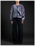 Panel Cardigan Purple Hand Made One-Of-A-Kind