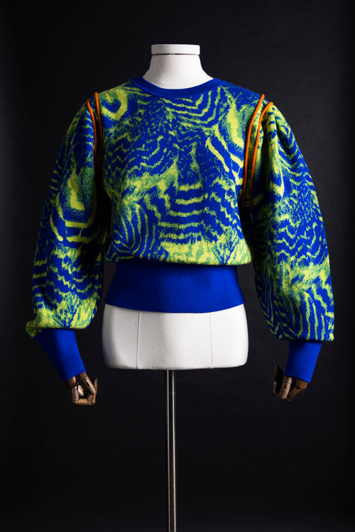 Alis Green Citrus Pattern Jumper