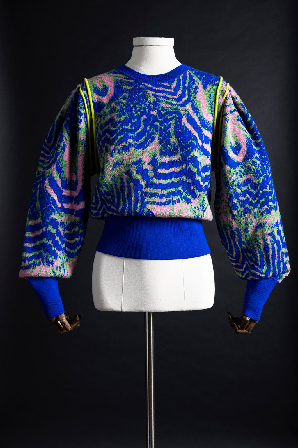Alis Green Pink Pattern Jumper