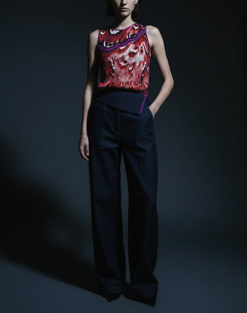 Asymmetric Sleeveless Top Hand Made One-Of-A-Kind