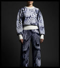 Alis White Navy Pattern Jumper