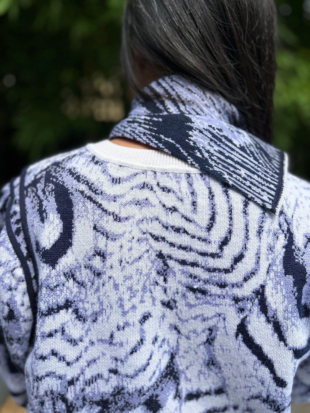 Neckerchief Navy White Hand Made One-Of-Kind