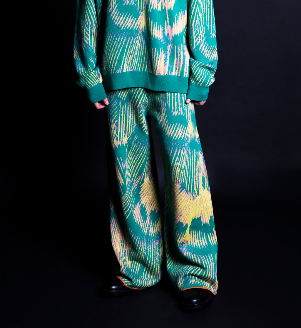 Arden Green Pattern Trousers