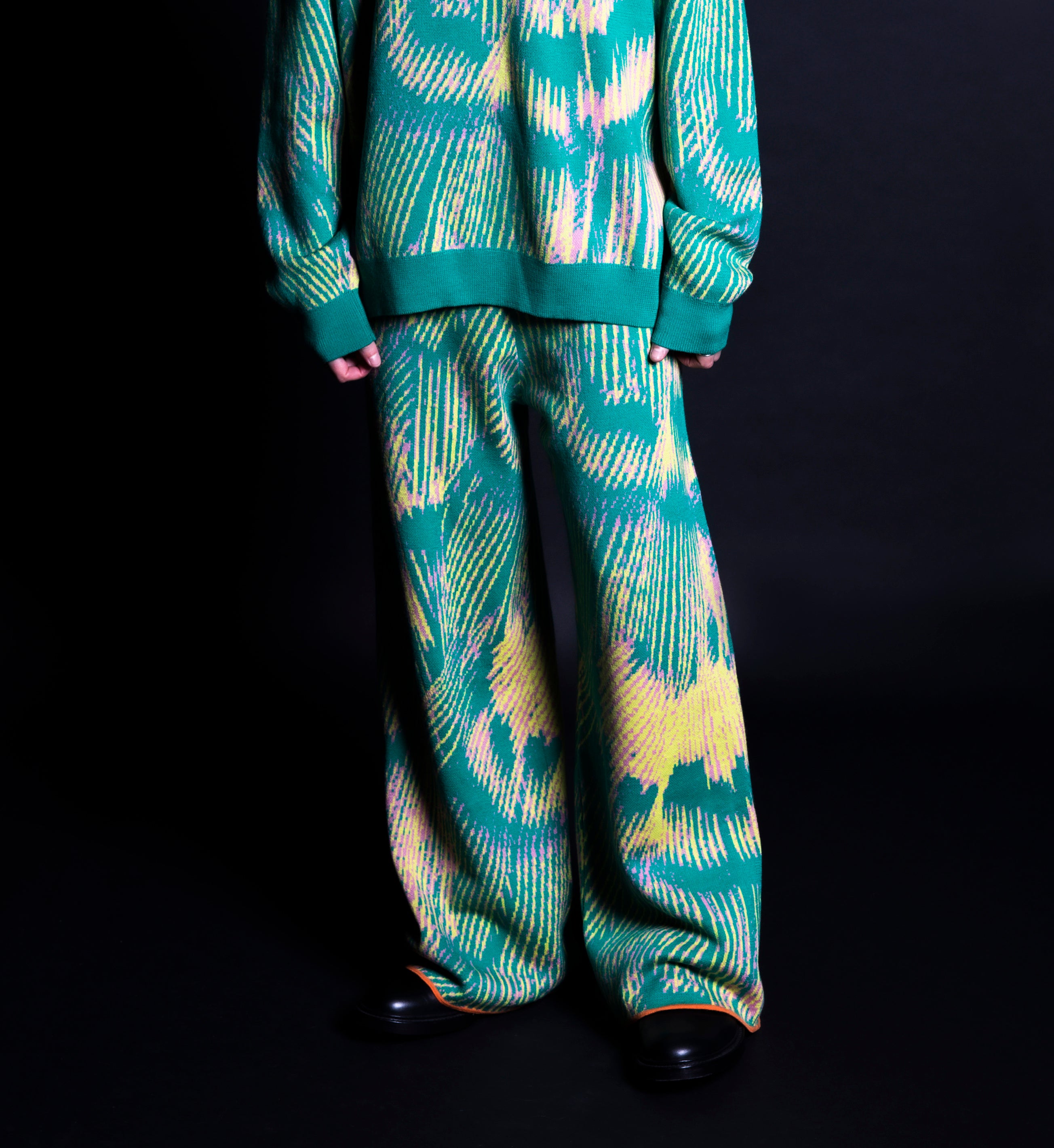 Arden Green Pattern Trousers